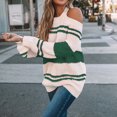 thumbnail image 5 of Aoochasliy Womens Sweaters Clothes Pullover Long Sleeves Matching Round Neck Stripe Tops Blouse Knitted, 5 of 5
