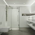 thumbnail image 6 of VIGO Winslow 34 in. L x 58 in. W x 74 in. H Frameless Sliding Rectangle Shower Enclosure in Stainless Steel with Clear Glass, 6 of 12