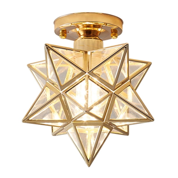 Lámpara de techo con forma de estrella de cinco puntas, luz de techo para pasillo, balcón, lámparas pequeñas, lámpara de arte de hierro