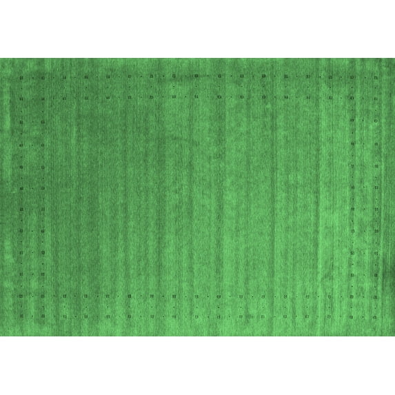 Ahgly Company Indoor Rectangle Abstract Emerald Green Contemporary Area Rugs, 2' x 4'