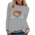 thumbnail image 2 of EQWLJWE Blouses à Manches Longues pour Femmes Grande Taille Mode Printemps Imprimé Manches Longues Col Rond Tee Décontracté Hauts Vêtements d'Automne pour Femmes, 2 of 6