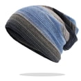 thumbnail image 2 of Chapeaux Multifonctions Automne Hiver pour Femmes, Bonnets à Double Usage, Design Rayé, Foulard Féminine Fine, Rouge pour 54-58 cm, 2 of 6