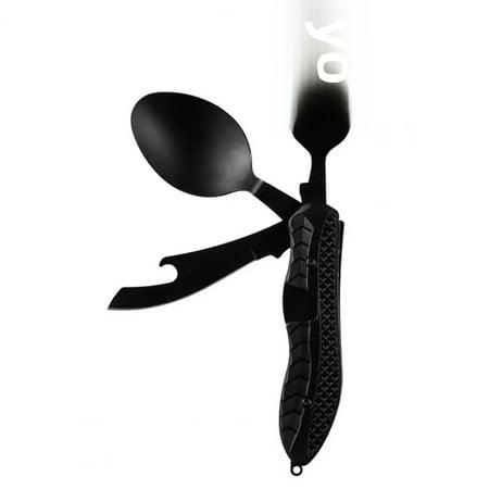 1 Piece Outdoor Multifunctional Folding Knife Cup and Spoon Combination Portable Utensils for Camping and Picnics