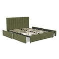 thumbnail image 6 of Novogratz Brittany Platform Bed Frame with Storage Drawers, Queen, Olive Green, 6 of 19