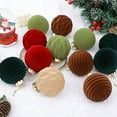 thumbnail image 3 of Fek888 Christmas Balls Large Outdoor 9 Pcs Velvet Christmas Balls Flocked Christmas Tree Ornaments Plastic Balls Xmas Decorative Hanging Ornaments Christmas Tree Decoration 3.15 Inch, 3 of 4