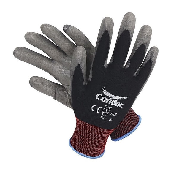 Condor Coated Gloves,Nylon,L,PR 19L490