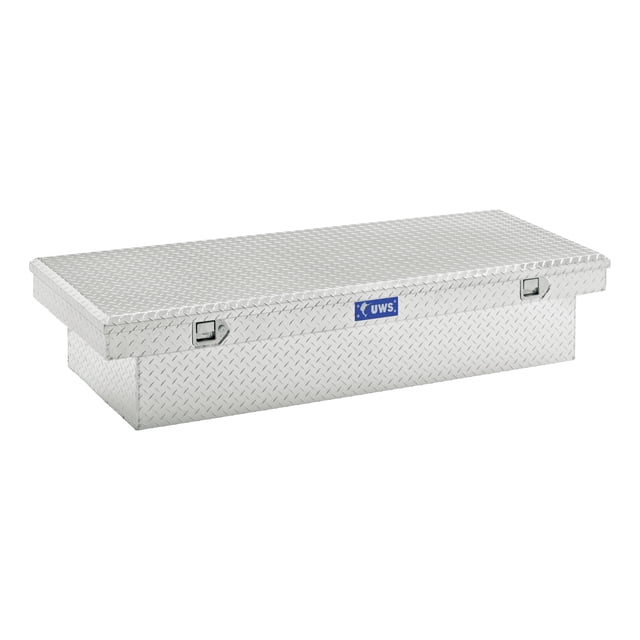 UWS TBS-69-LBTA Tool Box Crossover Extra Wide; Single Lid; Diamond Tread; Bright; Aluminum; 69-7/8 Inch Length x 28-1/8 Inch Width x 14 Inch Height