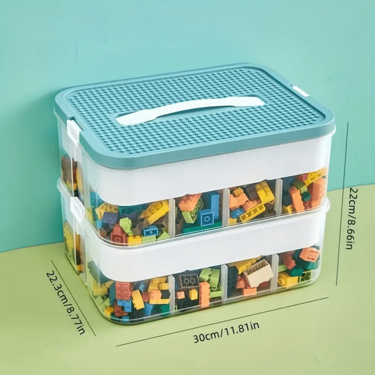 Bins & Things Lego-Compatible Storage Container With Lego Compatible  Building Baseplate 