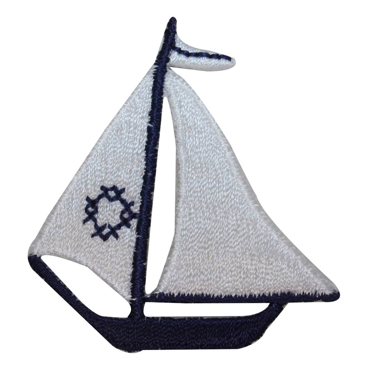 SAILBOAT iron on patch applique 1 12 X 2 inch