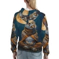 thumbnail image 7 of Fotbe Moon Night Sky Cute Rabbit Pattern Womens Long Sleeve Hoodie, Pullover Hooded Sweatshirt, Kangaroo Pocket Hoodie with Eye-catching Drawstrings-XX-Large, 7 of 7