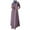 Purple, variant on Womens Abaya Long Sleeve Dress Prayer Clothes Casual Kaftan