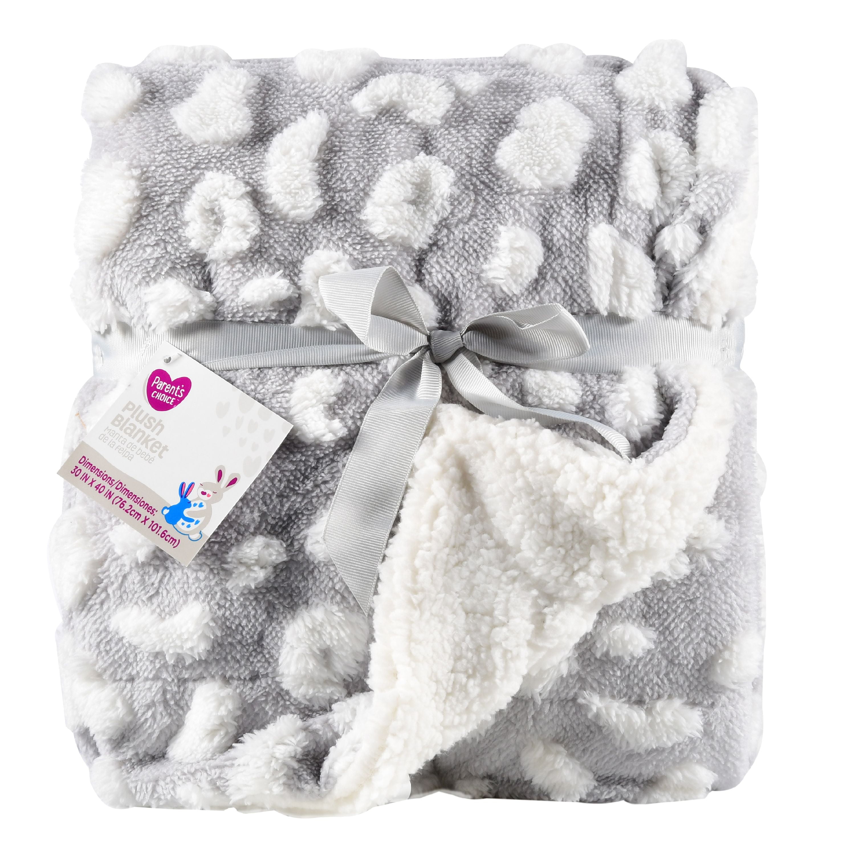 Parent's Choice Plush Jacquard Baby Blanket, Reverse to Sherpa