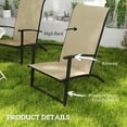 thumbnail image 5 of Outsunny Folding Patio Chairs Set of 2, Portable Outdoor Dining Chairs with High Back, Armrests, Beige, 5 of 9
