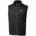 thumbnail image 2 of Men's Cutter & Buck Heather Charcoal Oklahoma Sooners Big & Tall Mainsail Sweater-Knit Full-Zip Vest, 2 of 3