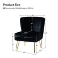 thumbnail image 4 of Velvet Armless Accent Chair Gold Metal Legs Modern Upholstered Single Sofa Living Room Adult Black, 4 of 7