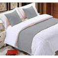 thumbnail image 1 of Bed Runner 5 Piece (1 Piece Bed Runner and 4 Pillowshams), 100% Egyptian Cotton, 400 Thread Count, Soft Fade-Resistant, Decorative Bed Scarf - Light Grey Solid, Cal King Size., 1 of 4