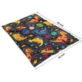 thumbnail image 4 of DarkBlue Cartoon Dinosaurs Planets Pattern Blanket,Comfortable Soft Flannel Throw Blanket,All Season,Warm Lightweight Blankets for Sofa Bed Couch Living Room Chair,40"x50", 4 of 4