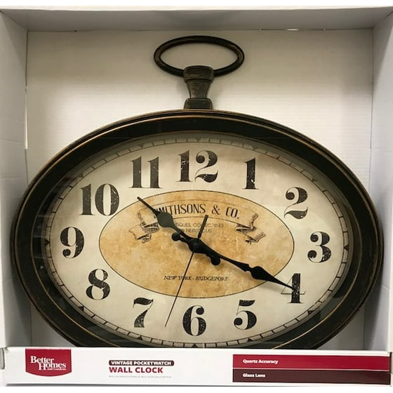 Better Homes And Gardens Vintage Oval Pocket Watch Wall Clock Better Homes And Gardens Vintage Oval Pocket Watch Wall Clock