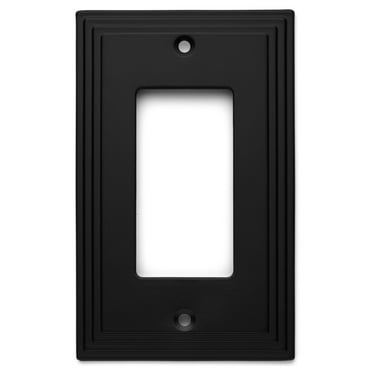 Cosmas 25000-FB Flat Black Single GFI/Decora Rocker Wall Switch Plate Switchplate Cover