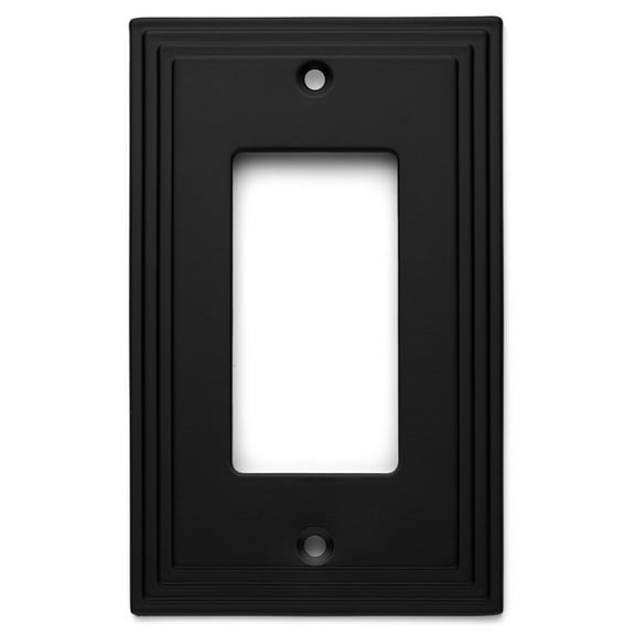 Cosmas 25000-FB Flat Black Single GFI/Decora Rocker Wall Switch Plate Switchplate Cover