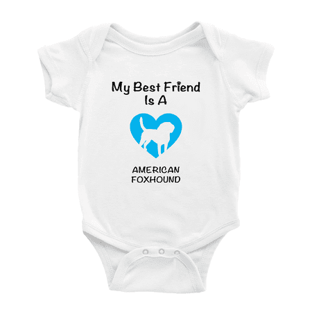 

My Best Friend is A American Foxhound Dog Funny Baby Jumpsuits Newborn Clothes