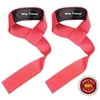 Lifting Straps By Rip Toned (PAIR) - Normal or Small Wrists - Bonus Ebook - Cotton Padded - Weightlifting, Xfit, Bodybuilding, Strength Training, Powerlifting (Pink)