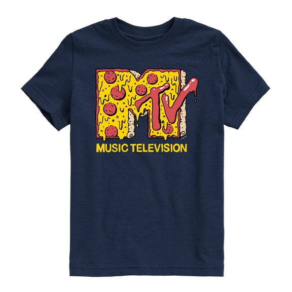 MTV Logo - MTV Pizza - Youth Boys Short Sleeve Graphic T-Shirt