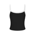 thumbnail image 4 of LMLYSoH Women´s Crop Cami Tops, Spaghetti Strap Square Neck Contrast Color Slim Fit Camisole, 4 of 9