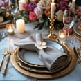 thumbnail image 6 of White Gold Napkin Rings Holder in Floral Design Festive Table Decor & Favor for Thanksgiving Fall Autumn Holiday Wedding Birthday Thanksgiving Banquet Housewarming Gift Set of 12, 6 of 9