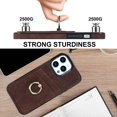 thumbnail image 6 of Nalacover for iPhone 14 Pro 6.1 inch Wallet Back Case,Luxury PU Leather Soft TPU Anti-Drop Shockproof Two Card Slots with Finger Ring Holder Kickstand Ultra Slim Phone Cover.Coffee, 6 of 8