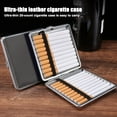 thumbnail image 3 of Cigarette Case 3 Pieces Leather Metal for 20 Cigarettes Cigarette Box with Snap Closure for Men Women Gift 9.7 x 9.5 x 1.8 cm, 3 of 5