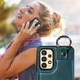 thumbnail image 4 of Mantto Design for Samsung Galaxy A13 4G PU Leather Wallet Phone Case with Kickstand Card Holder Slots Metal Ring Double Magnetic Clasp Back Flip Folio Protective Cover for Women Men,Green, 4 of 10