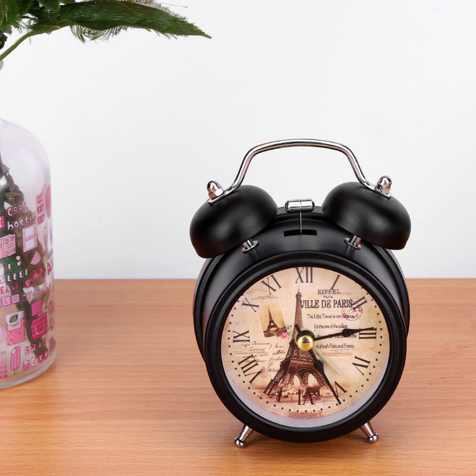 , Mini Metal Digital Alarm Clock With Lights Bell Electronic Alarm