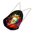 thumbnail image 5 of Bolsas con cordón de calavera Soledad Organizador para Viajes de gimnasio Sackpack Yoga Dance Travel Daypack Oro, 5 of 5
