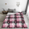 thumbnail image 5 of Pofeuu Heart Plaid Print Ultra-Soft Micro Fleece Blanket,for Bed Or Sofa,All Season Throw Blankets Flannel Blanket-40"x30", 5 of 7