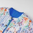thumbnail image 4 of HH TRAF Abrigo de algodón de manga larga con estampado floral de grafiti y cuello redondo para mujer, chaqueta cálida con un solo pecho y bolsillo para mujer, 4 of 4