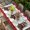 Gray, variant on Christmas Truck Table Cloths for 3 Foot Rectangle Tables, Xmas Snowflakes Winter Plaid Tree Wooden Patio Waterproof Elastic Fitted Tablecloths, Washable Rectangular Table Cover for Camping
