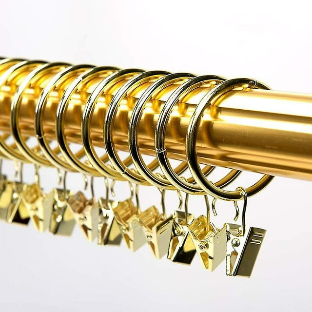 60 Pack Rustproof Round Curtain Rings 1.26 Inch Inner Diameter Solid Steel Curtain Drape Sliding Eyelet Rings Drapery Rings Window Hardware Clip Rings-week