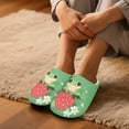 thumbnail image 5 of Psesaysky Cartoon Frog Strawberry Print Slippers for Women Memory Foam House Bedroom Soft Closed Toe Indoor Slippers Trendy Gift for Womens Anti-Skid Sole, Size 4.5-5.5, 5 of 7