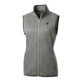 thumbnail image 2 of Women's Cutter & Buck  Heather Gray South Carolina Gamecocks Mainsail Sweater-Knit Full-Zip Vest, 2 of 3