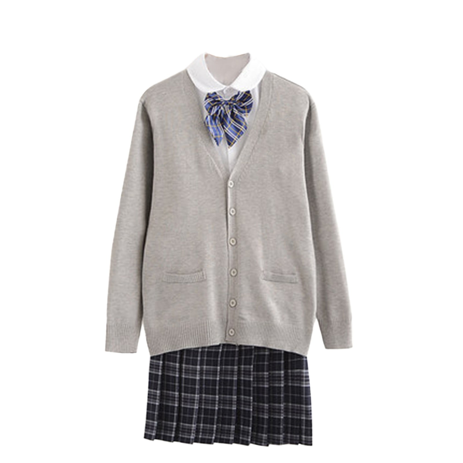 Japanese Sailor Sweater Plaid Skirt 