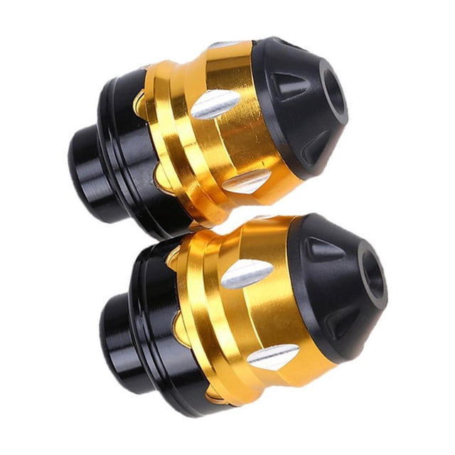 maskred CNC Motorbike Front Fork Cup Frame Guard Protector Crash Slider Golden 1Set