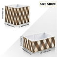 thumbnail image 2 of Fabric Open Basket Bins Foldable Storage Basket 2 Size Avliable Brown Beige, 2 of 4