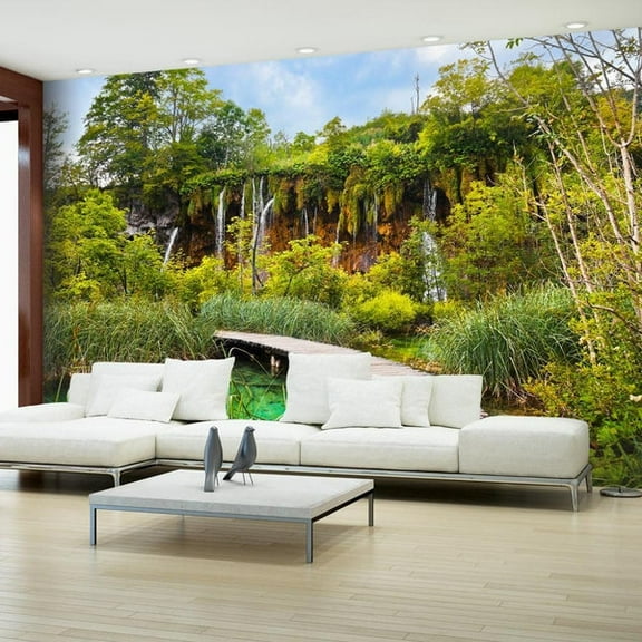 Tiptophomedecor Landscape Wallpaper Wall Mural - Green Oasis