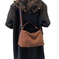 thumbnail image 5 of Yucurem Women Suede Shoulder Bag Adjustable Strap Hobo Purse Zipper Handbag (Coffee) Fashion shoulder bag (Coffee), 5 of 10