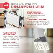 Hailo Folding 2 Step Non-Slip Stool for Home and Kitchen, MK80, Silver/Black