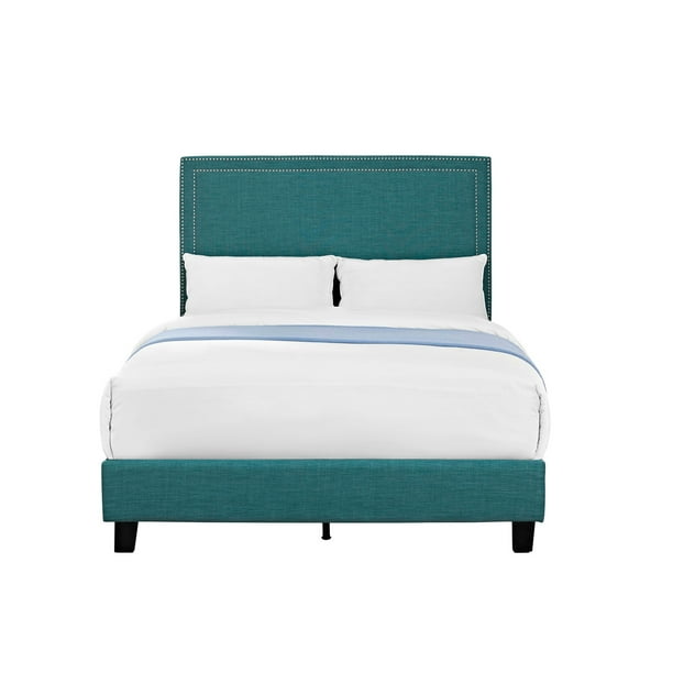 Picket House Furnishings Emery Upholstered Full Platform Bed, Teal
