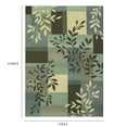 thumbnail image 5 of Mainstays Traditional Leaf Block Aqua Gray Print Indoor Area Rug, 7' x 10', 5 of 8