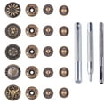 thumbnail image 5 of 30Set Leather Snap Fasteners Kit 0.66inch Metal Button Press Studs with Eyelets Installation Tools Antique Bronze for Clothes Bracelets Bags, 5 of 8