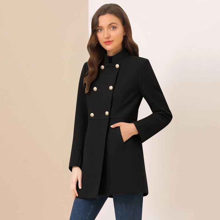 Women's Double Breasted Pea Coat Women's Winter Pea Coat – Mid